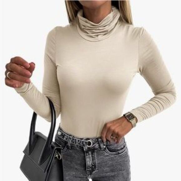 New Stretchy Slim Fit Turtleneck Base Layer Shirt - Picture 2 of 8